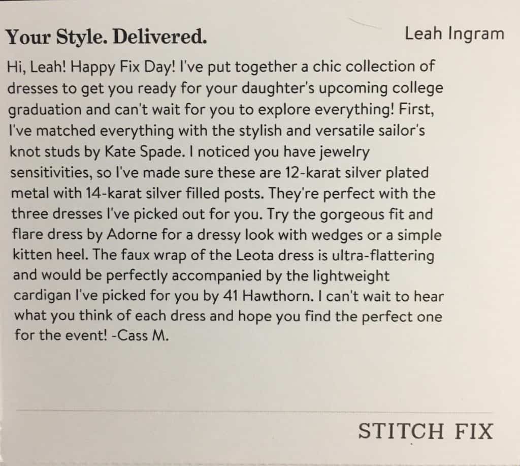 stitch fix stylist message