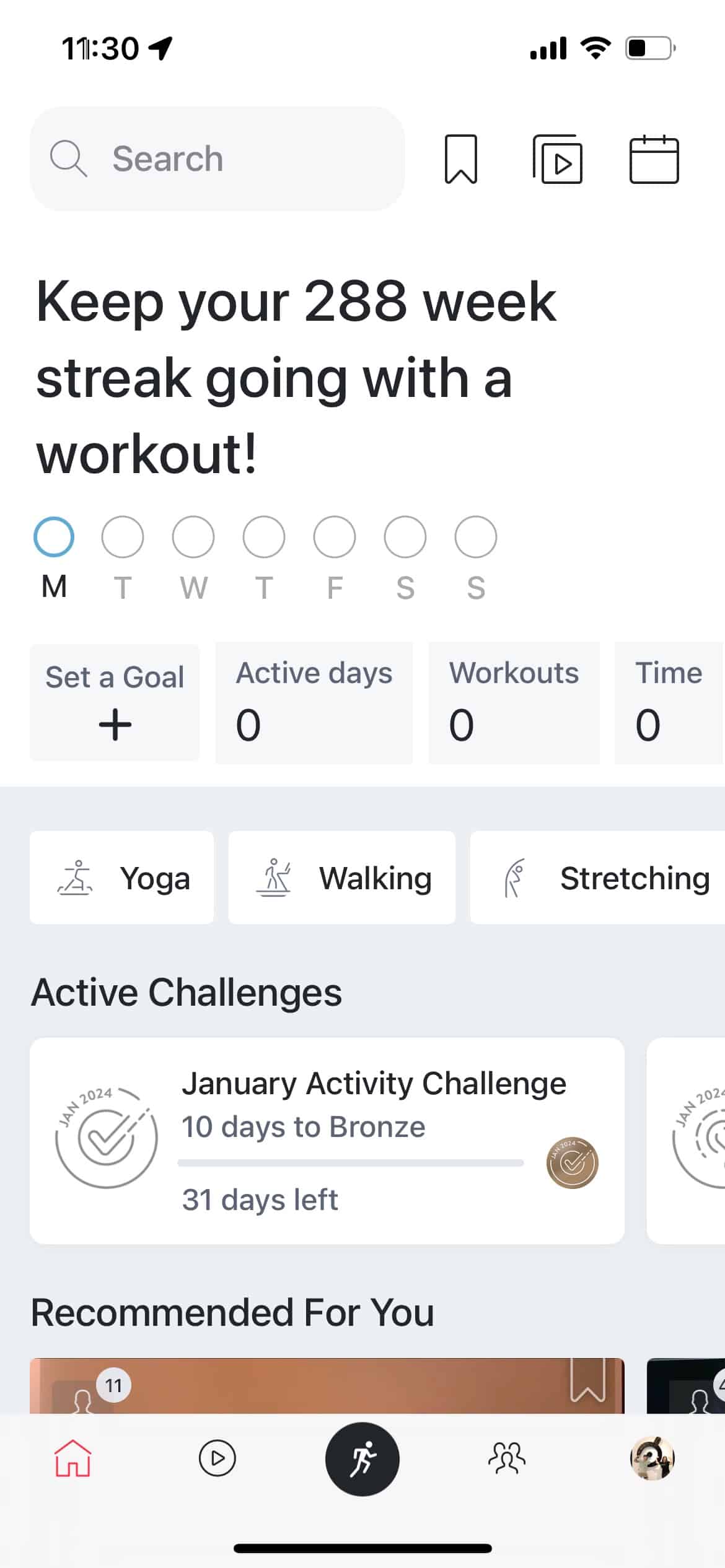 peloton challenges on home screen of iphone on app